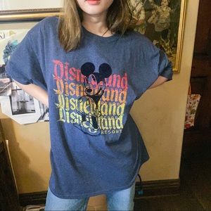 Vintage Disneyland Mickey print dark blue t-shirt